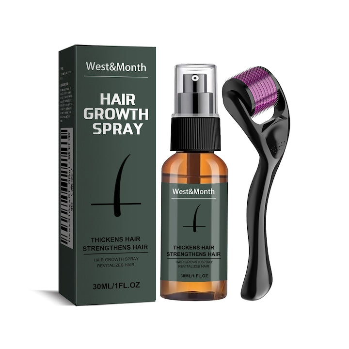 Tratament pentru barba cu aplicator cu rola  West&Month  produs pentru stimularea cresterii barbii  ser pentru barba cu ingrediente active si aplicator cu rola  ser pentru barba cu aplicator rotativ pentru crestere eficienta  30ml