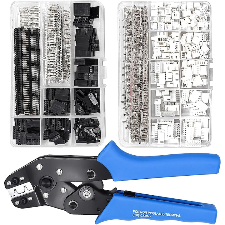 Set cleste de sertizare  Rqiurpn  cu conectori  Dupont si JST XH  2.54mm  multicolor