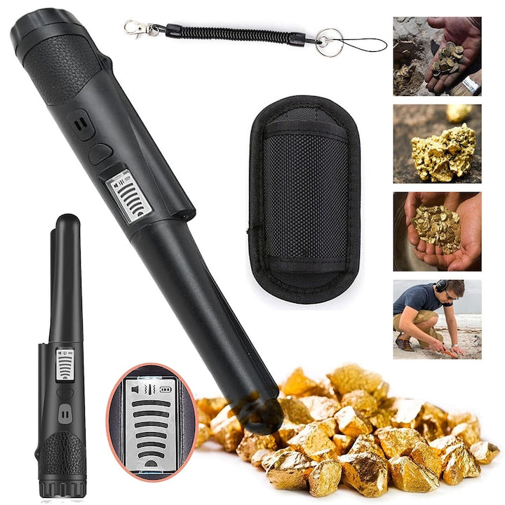 Portable Pinpointer Metal Detector Waterproof Metal Indicator Treasure Hunting Accessories 360° Scan with Vibration for Gold Coin Treasure Hunting Adults and Children