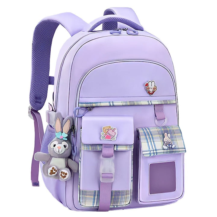 Rucsac scolar pentru fetite  Ergonomic pentru copii - Ultra usor  Compartimente multiple  Cu benzi reflectorizante  Accesoriile aferente  Capacitate Mare  Protectie Spate si Respirabil  Rezistent la apa  Buzunare Spatioase  30x17x46 cm  Mov