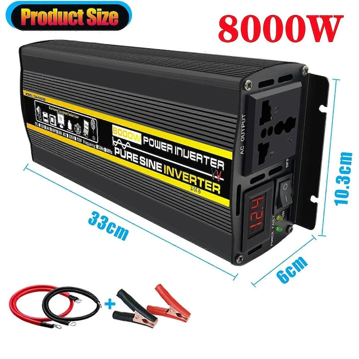 Invertor putere pura unda sinusoidala 3000W 10000W digital multivoltaj 12V 24V 48V 60V 220V