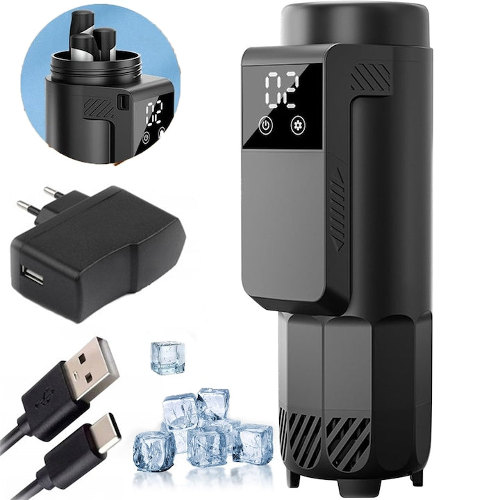 Geanta Refrigerata pentru Insulina  SANSES  cu Display Temperature  0-18 Grade Celsius  Incarcare USB  Capacitate 5-7 Stilouri  Portabil  24.9x10.8x10.8 cm  Negru