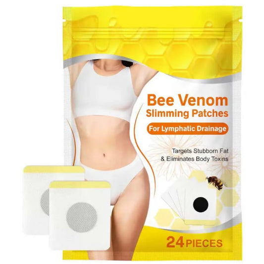 Set 24 plasturi slabit cu venin de albine si ghimbir  detoxifiere  drenaj limfatic  hipoalergenici