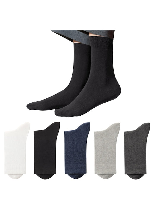 GZUO - Sosete pentru barbati  set 5 perechi  100% bumbac  lungime medie  antibacteriene  impotriva mirosurilor  absorbante de transpiratie si respirabile  culori simple  casual  potrivite pentru toate anotimpurile  marimi mari 45-49 12 rate cu 0% dobândă