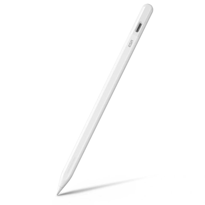 Stylus Pen ESR Geo – pentru iPad  Magnetic  Bluetooth  Palm Rejection  Sensibilitate la Inclinare  USB-C – Alb