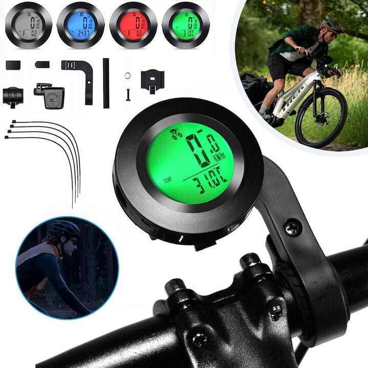 Universal Bike Computer, 22 Functions, Waterproof, Bicycle Speedometer, Odometer, Cycling Computer with Backlight Display, Touch Screen, Automatic On/Off