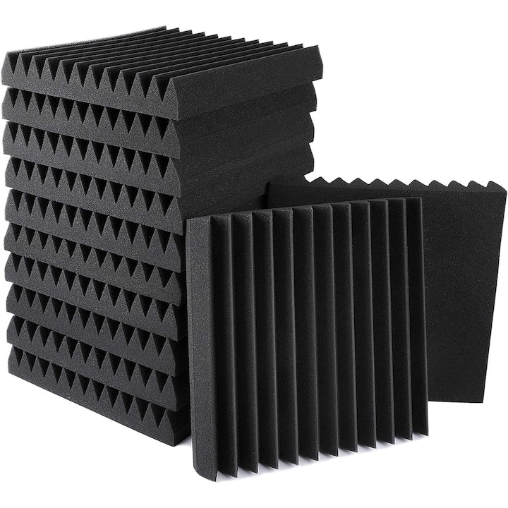 Set 12 panouri acustice  Latauar  30 x 30 x 2.5 cm  Negru