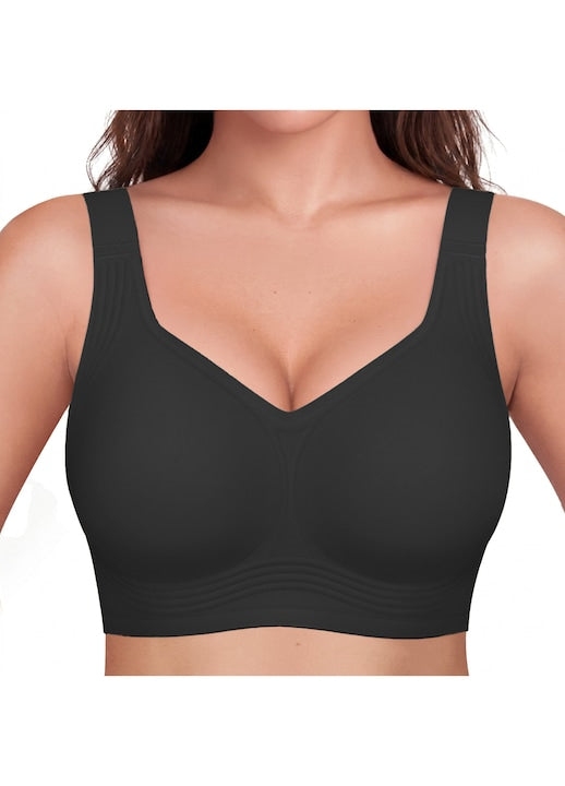 TUNANAN - - Sutien Dama Cupe Mari Fara Sarma  Model Push-up cu Banda Gel  Moale  Fara Cusaturi  Bretele Late  Cupa Integrala  Negru 12 rate cu 0% dobândă