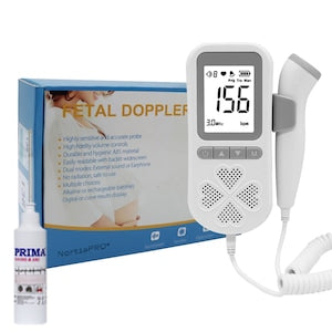 Monitor Fetal Doppler Pentru Gravide  NortiaPRO®  Monitorizare Functii Vitale Fat Intrauterin  2 Metode de Ascultare Sunete din Burtica  Ecran LCD  Detectarea Batailor Inimii si Pulsului Fatului  Zero Radiatii  Portabil  USB  Uz Casnic  Tub Gel  Alb/Gri