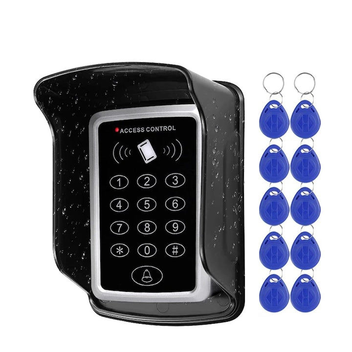 Sistem de Control Acces RFID WALALLA  Capacitate 1000 Utilizatori  Rezistent la Intemperii  Negru  120x78x22mm  Set 10 Brevete