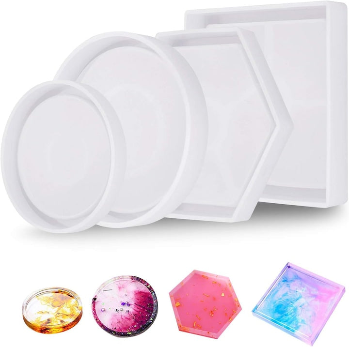 Set 4 matrite din silicon pentru rasina epoxidica  reutilizabile