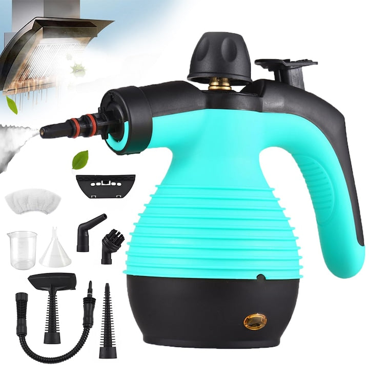 Aparat de curățat cu abur CHOOLY  putere 1050 W  capacitate rezervor 350 ml  set accesorii inclus  27x25x22cm