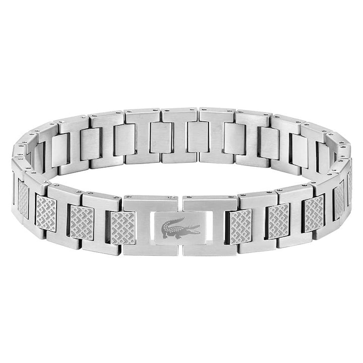 Lacoste - Men's bracelet from the METROPOLE collection, made of stainless steel, decorated with a petit piqué pattern - 2040117