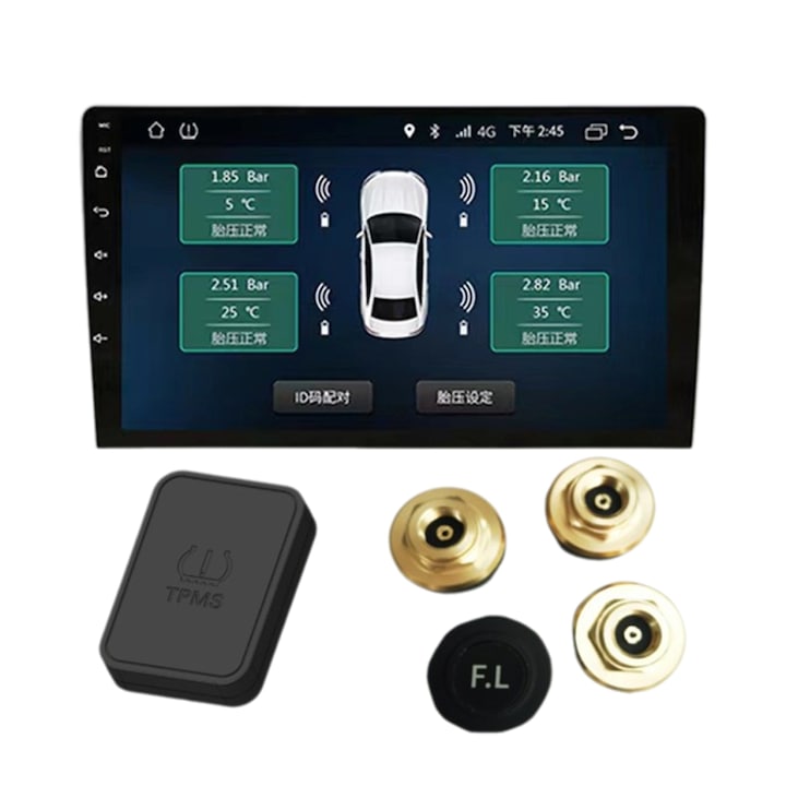 Sistem monitorizare presiune anvelope wireless USB negru 10x5x2cm
