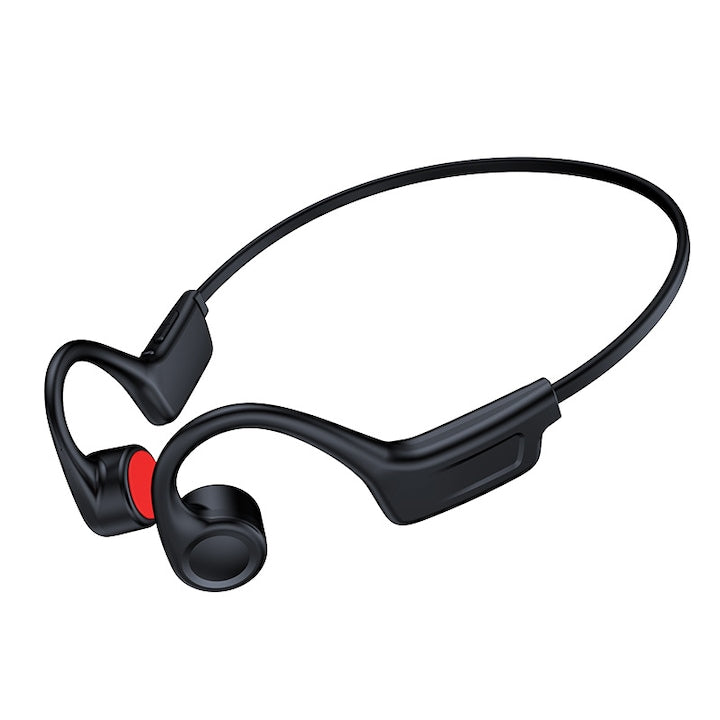 Casti Bluetooth cu Conductie Osoasa  Open-Ear Wireless  pentru Sport si Alergare  Autonomie Extinsa  Microfon HD  Negre