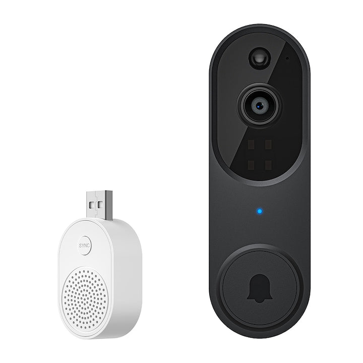 Wireless Smart Rqiurpn Doorbell Remote Monitoring Night Vision Two-Way Audio App Control with Notifications and Video/Audio Call 2.4G WiFi IP65