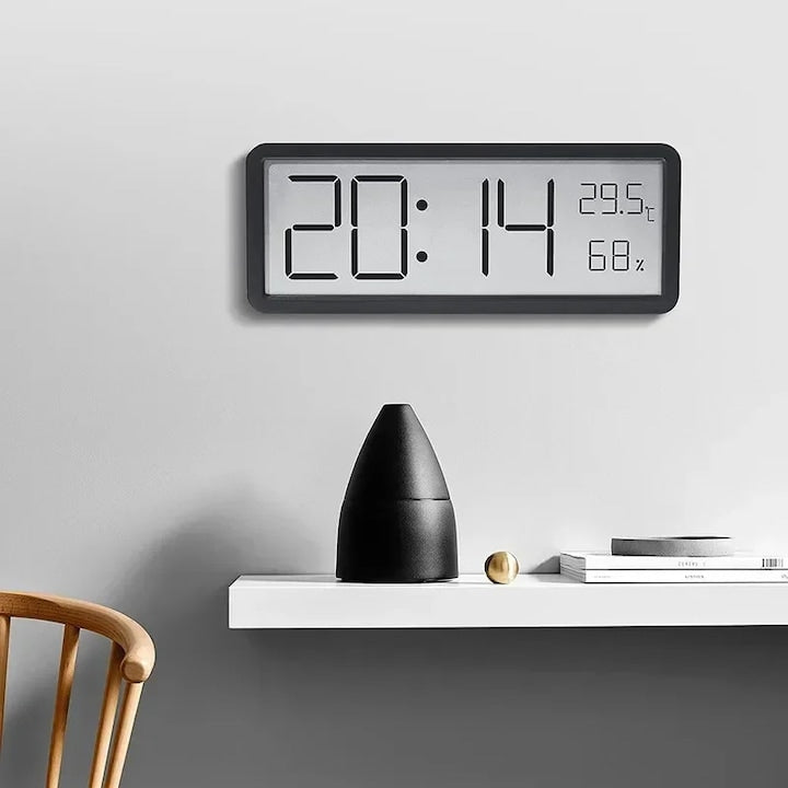 Reloan simplu cu ecran mare  ceas de perete pentru living  ceas cu temperatura si umiditate  design creativ modern  versiune montabila sau verticala