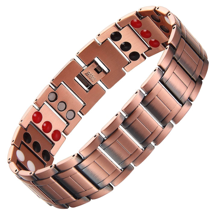 XTERRA - Premium 99.99% Copper Bracelet Model VS719 220x21x3 mm Extended width Neodymium Germanium magnets Intense detoxification