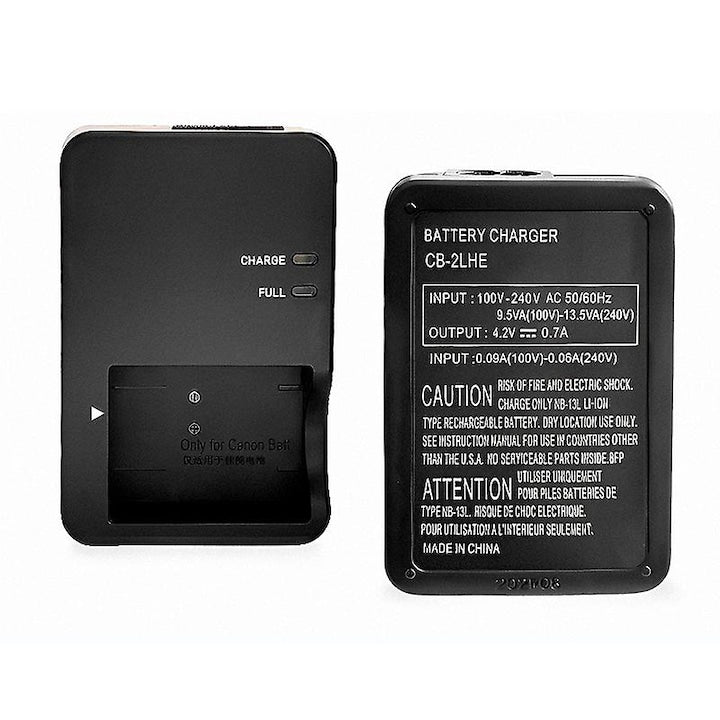 Incarcator pentru baterie Canon CB-2LHE cu cablu  compatibil cu NB-13L  G7X  G5X  G9X  SX720  SX620