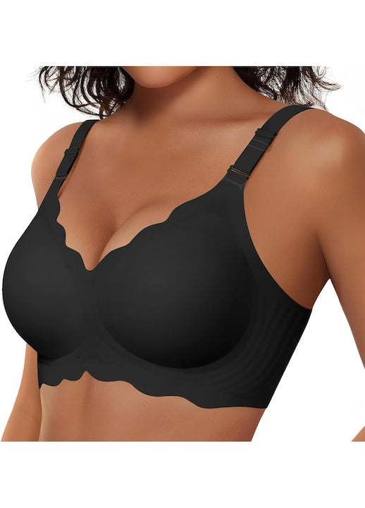TUNANAN - Sutien dama  Sutiene fara cusaturi moale  bustiera confortabil push up  Negru