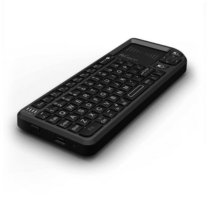 Mini Keyboard with Touchpad 2.4G + Bluetooth Wireless Mini USB Keyboard Ultra-Thin Handheld Portable for PC/Tablet/TV/Smartphone Rechargeable
