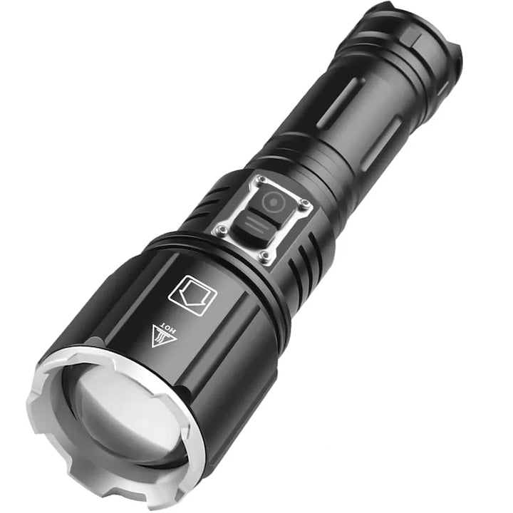 Lanterna puternica profesionala FiGGA®  LED XHP-160  48000 lumeni  acumulator 26650 Li  Cablu de incarcare