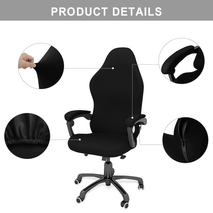 Universal Cover for Gaming and Office Chairs, Fantasy, Milk Silk Material, Full Protection, Anti-slip Design, Dimensions 83x57x50cm, Set with Backrest Cover, 2 Armrest Covers, and Seat Cover