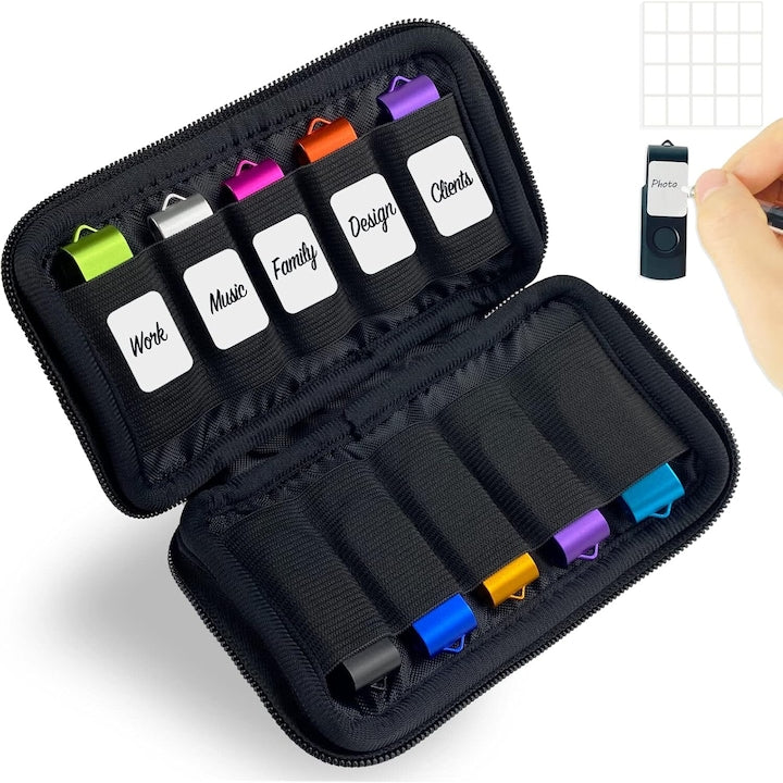 Husa Depozitare Stick USB  EVA  pentru Stick USB  Husa USB  Husa pentru Thumb Drive  Husa Jump Drive  Organizator USB  Negru