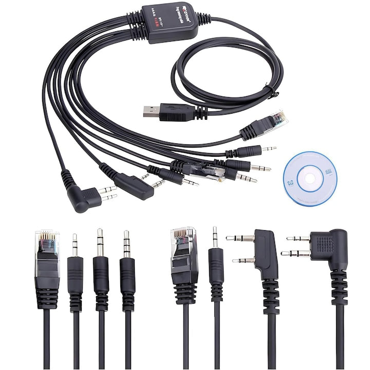 Cablu programare USB  PsAyl  cu 8 adaptoare diferite  pentru statii emisie-receptie