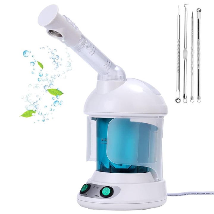 Rqiurpn Ionic Facial Steamer, 360° Rotating, Mini, White