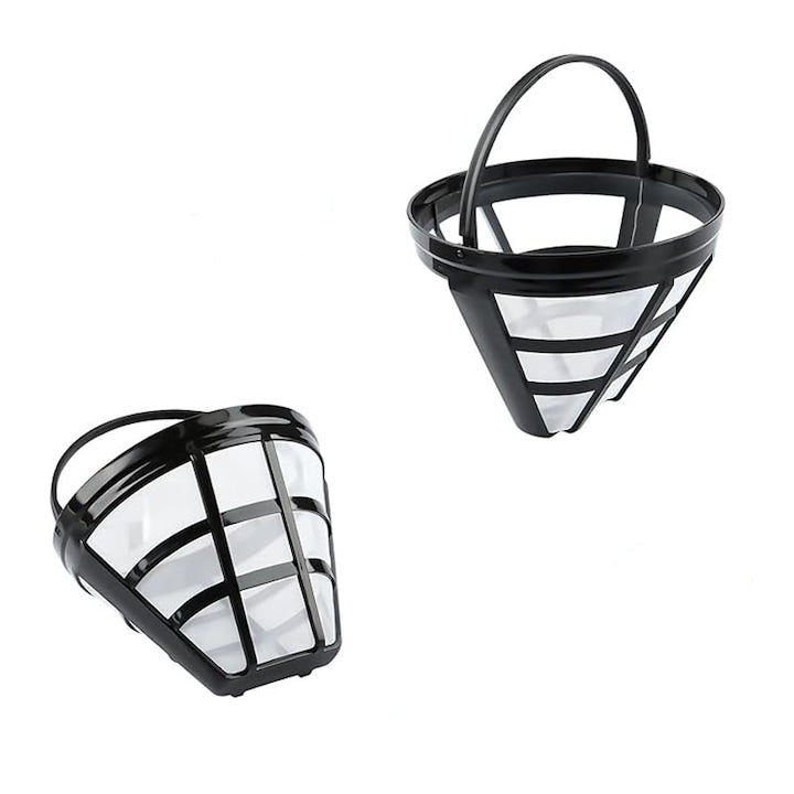 Set 2 Filtru metal cafetiera  Inox  Negru