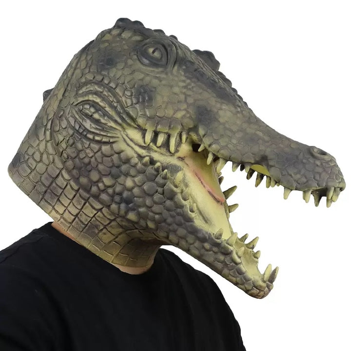 Masca de latex de crocodil  Masca pentru Halloween  Accesorii pentru bal mascat