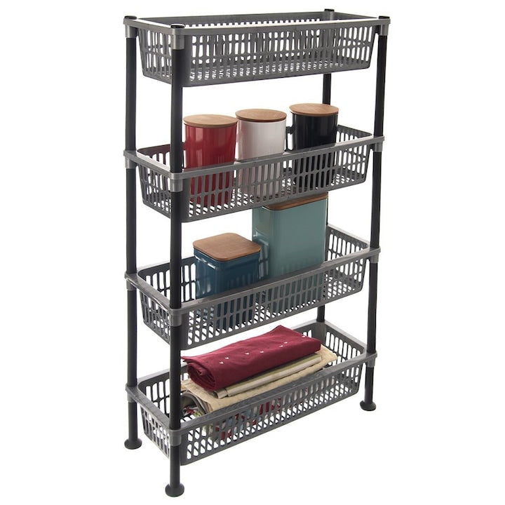 Orion Shelf organizer cabinet with 4 levels basket kitchen bathroom narrow kitchen bathroom