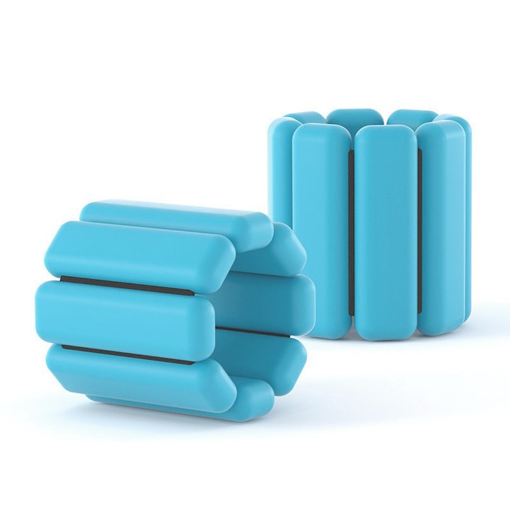 Set of 2 Rqiurpn adjustable, waterproof wrist weights for fitness and recovery, blue