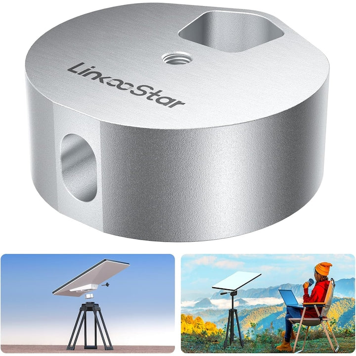 Adaptor trepied Starlink Mini  Aliaj de aluminiu  1/4"-20 & 3/8"-16  Portabil  Utilizare camping  Se aplica pentru echipamentele mai vechi dinainte de 2024