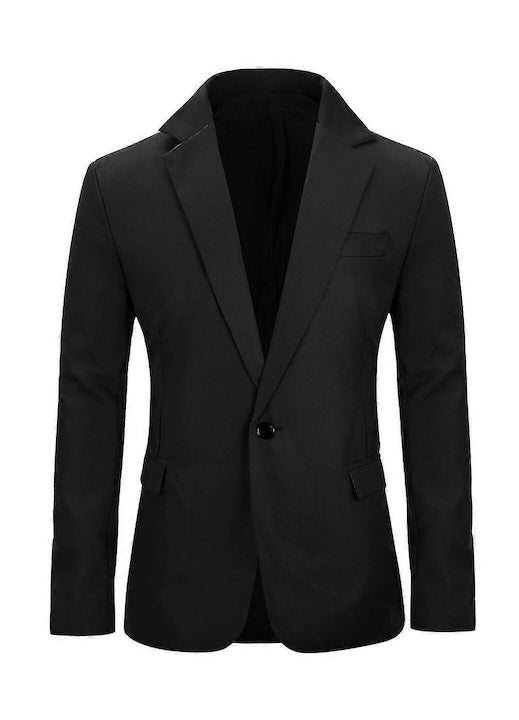 OEM - Sacou casual barbati  negru  slim fit  Negru 12 rate cu 0% dobândă