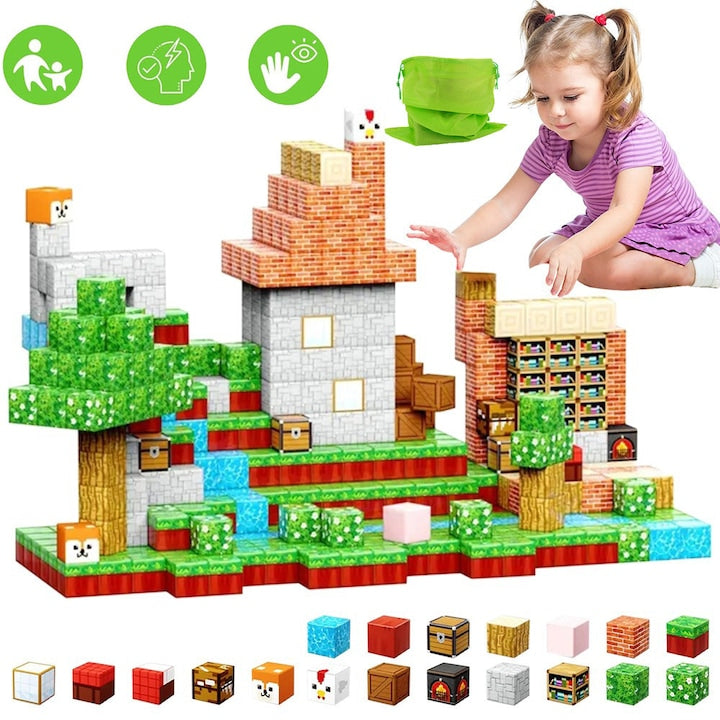 80 De Bucati De Blocuri Magnetice  Jucarii De Constructie Pentru Montessori  Jucarii Senzoriale Stem Pentru Educatie Timpurie Pentru Copii  Cadouri De Jucarii Educative Stivuibile Pentru Baieti Fete