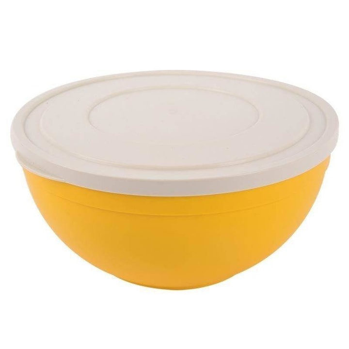 Bol Pentru Dospirea Aluatului  Orion  6 L  28x28x13.5 cm  Gri  Sticla  Capac Etans  Potrivit Pentru Masina De Spalat Vase  Utilizabil In Cuptorul Cu Microunde