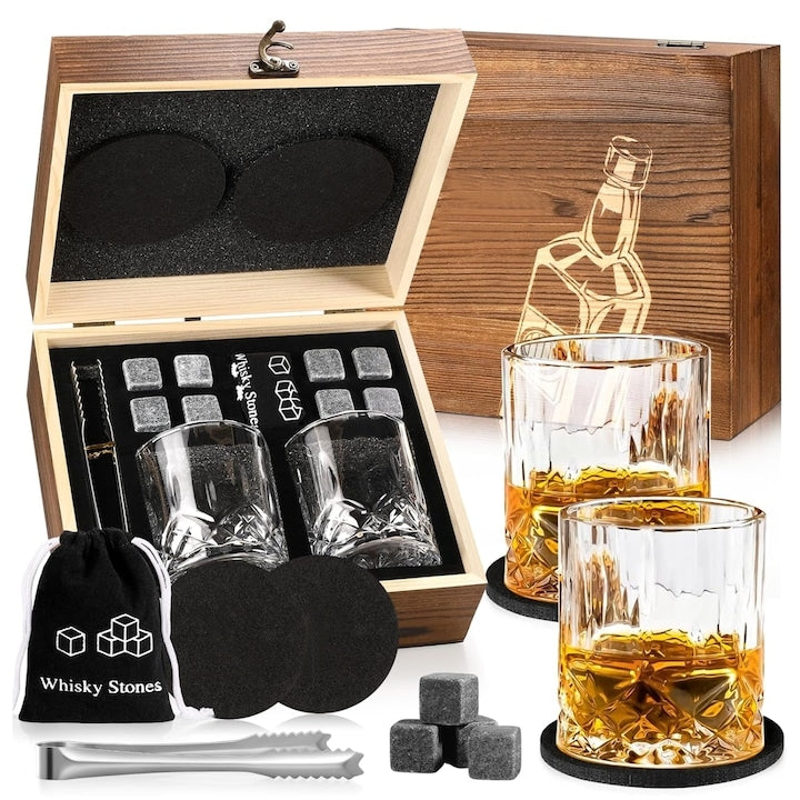 Set 2 pahare whisky/accesorii  Cristal  500 ml
