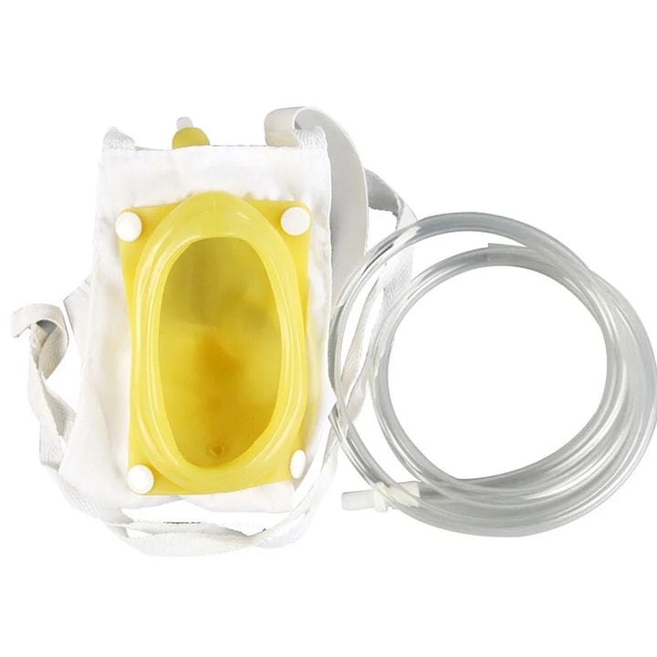 Sac de drenaj urinar pentru femei  1000ml  latex  10x6x5cm  alb/galben