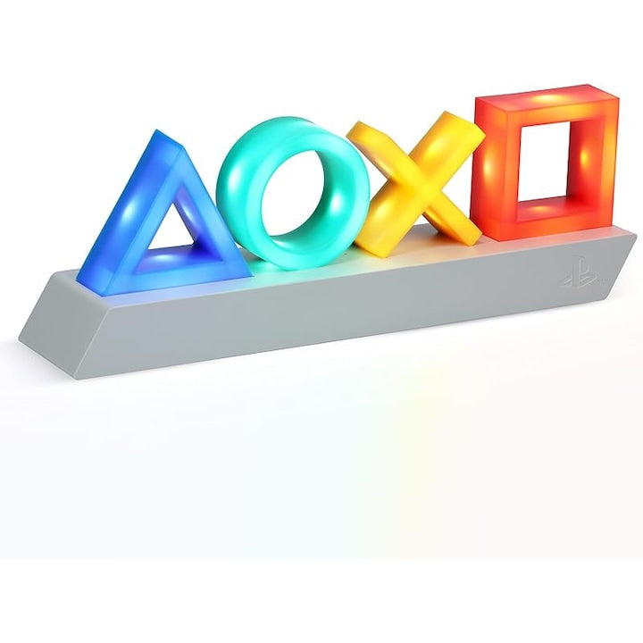 Decorative Lamp, PlayStation Symbols, 3 Lighting Modes, Sound Reactive, Grey, 30x10cm