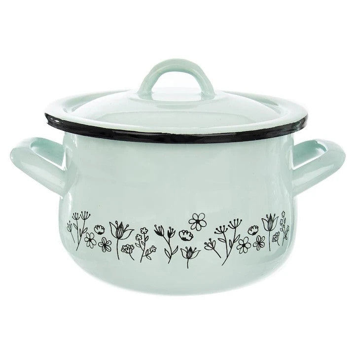 Oala de email cu capac Orion  2.3 l  Verde
