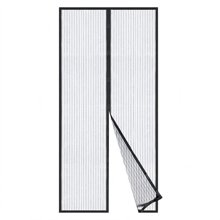 Plasa Anti Insecte pentru Usa cu Inchidere Magnetica 100 x 210 cm  Auto-Inchidere  Montaj Fara Gaurire  Negru