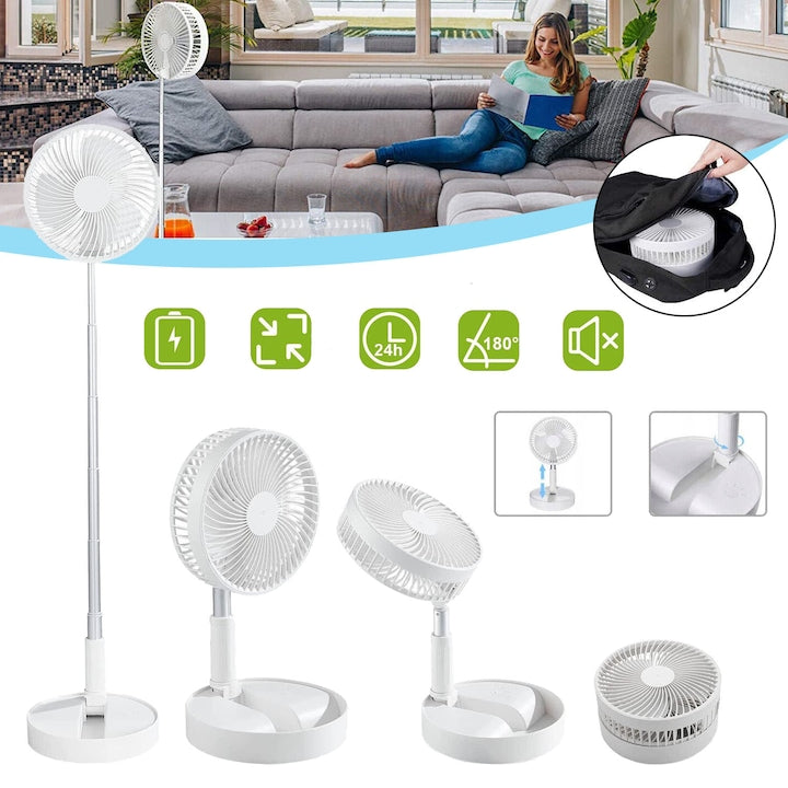 Ventilator De Masa  Ventilator De Birou Pliabil  Multifunctional  Baterie Reincarcabila Mare De 7200mAh  Ventilatoare De Podea Reglabil In Inaltime Si Unghi  Cu 4 Viteze  Pentru Dormitor si Camping