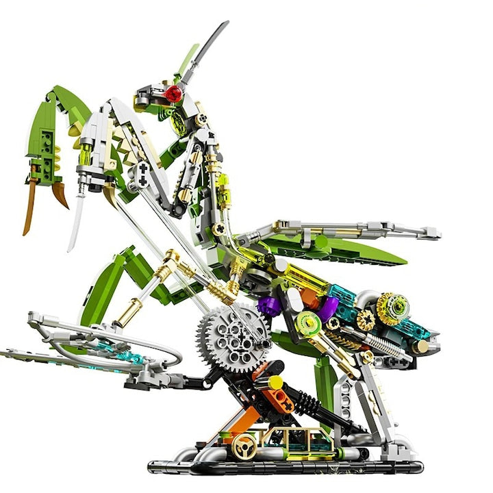 Set 999 piese constructie Praying Mantis  WALALLA  iluminare  materiale sigure  verde