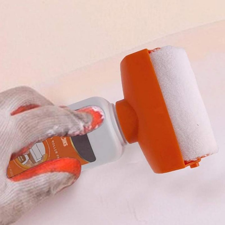Rola Trafalete SIKS Pentru Vopsit Pereti Cu Rezervor Si Vopsea Lavabila Alba Inclusa  Kit Reparatie Pereti Instant  Antimucegai  Reutilizabila  500 Ml  Alb
