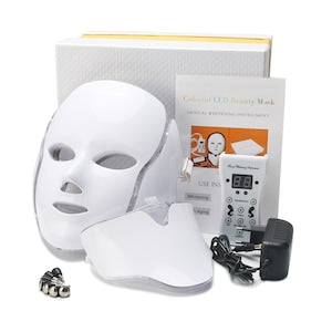 LED Facial Mask for Skin Conditions Treatment: Acne, Spots, Wrinkles, Oiliness - 7-in-1
