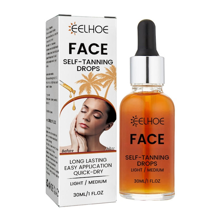 Esenta de bronzare faciala EELHOE 30ml  efect uniform  ingrijire profunda  ton inchis