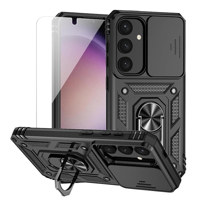 Husa telefon compatibila cu Samsung Galaxy S25 Ultra  Protectie Colturi  Policarbonat  Technology Air Cushion  Negru