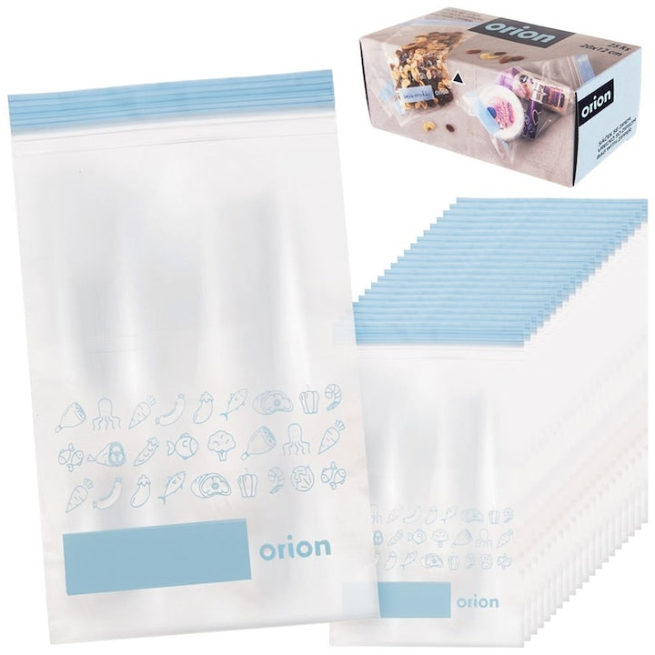 Set Pungi Cu Fermoar  Orion  20 x 12 cm  Plastic  Universale  Inchidere Etansa  Reutilizabile  Transparent  25 Bucati